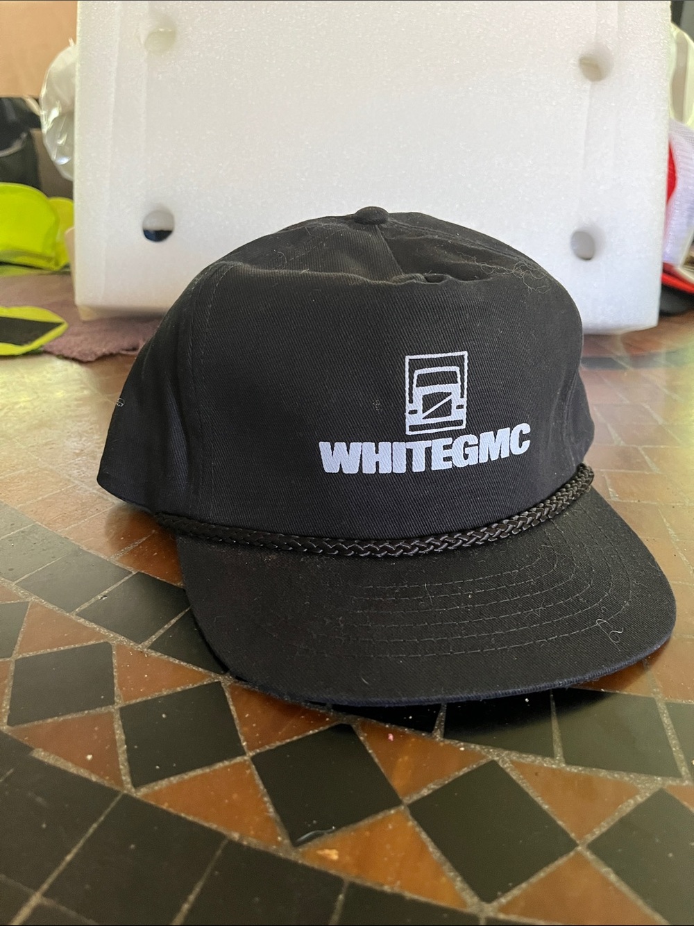 WHITEGMC Black Rope-Trim Baseball Cap - Men's Hat